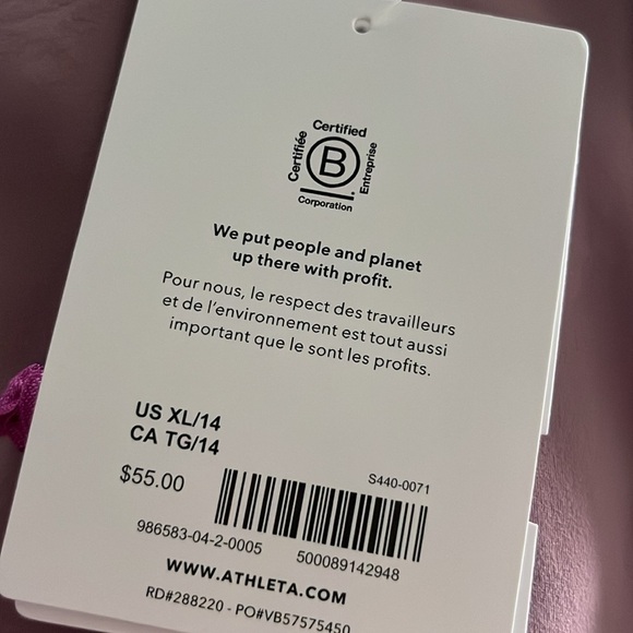 NWT Athleta Girl High Rise Chit Chat Flare Pant Cascadia Violet Size 14. - Picture 6 of 8